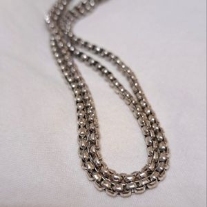Long Silver Rolo Chain